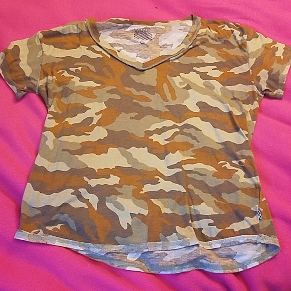 orange camo vans shirt